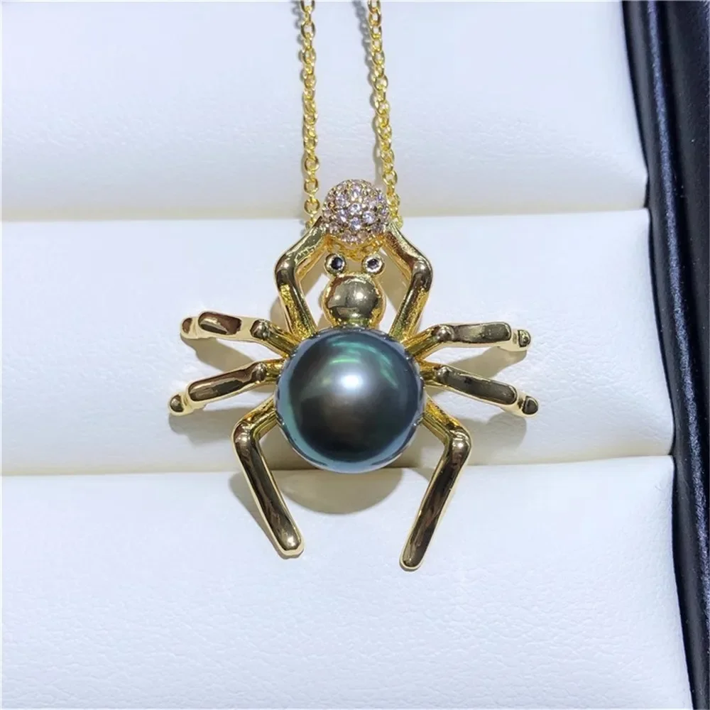 DIY Pearl Accessories 18K Bag Gold and Copper Thick Gold-plated Spider Personalized Fashion Creative Pendant Work in Progress