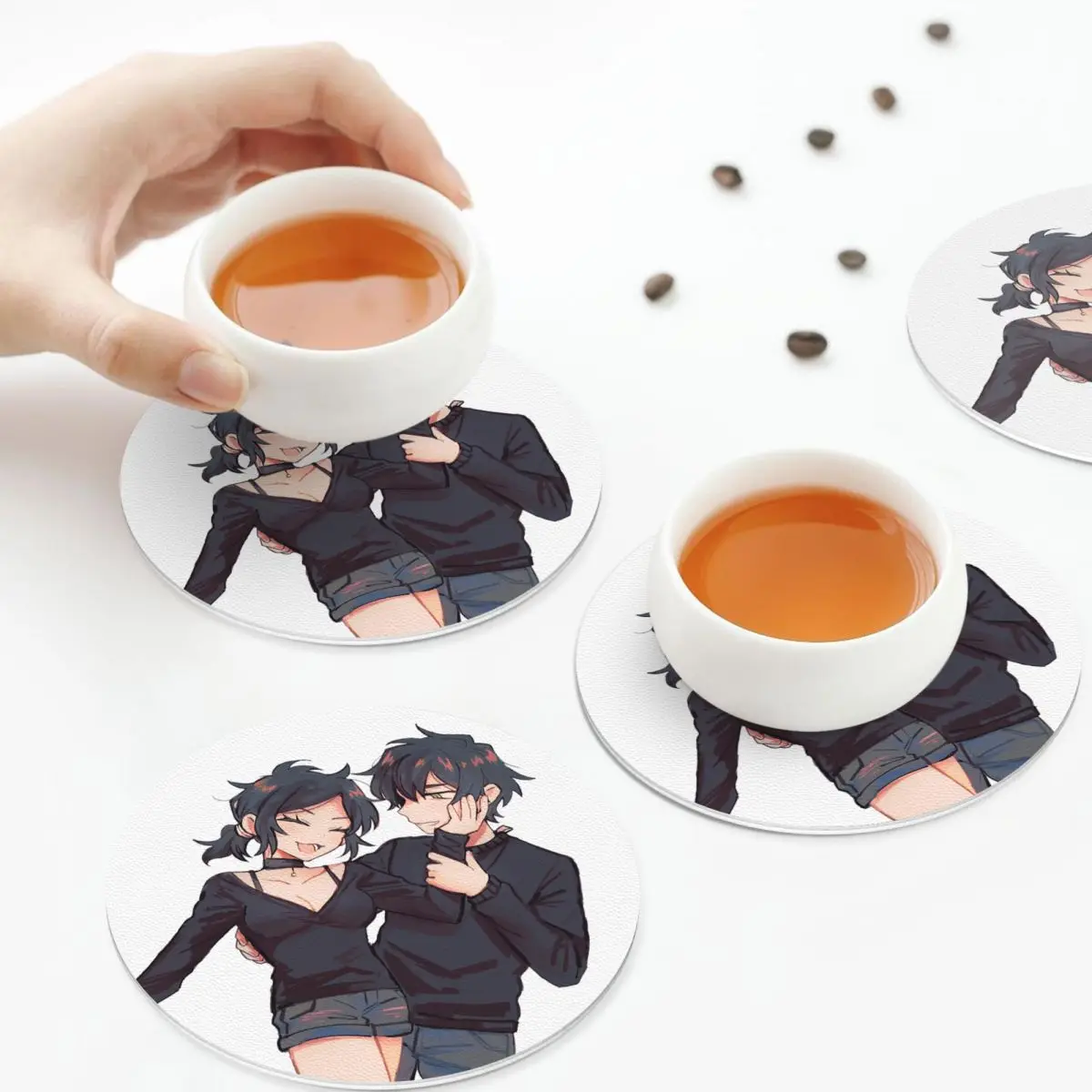 

Ashley And Andrew The Coffin Of Andy And Leyley Подставки Кухонные салфетки Изоляционные коврики для чашек Кофейные коврики Посуда Подушечки Набор из 4 шт.