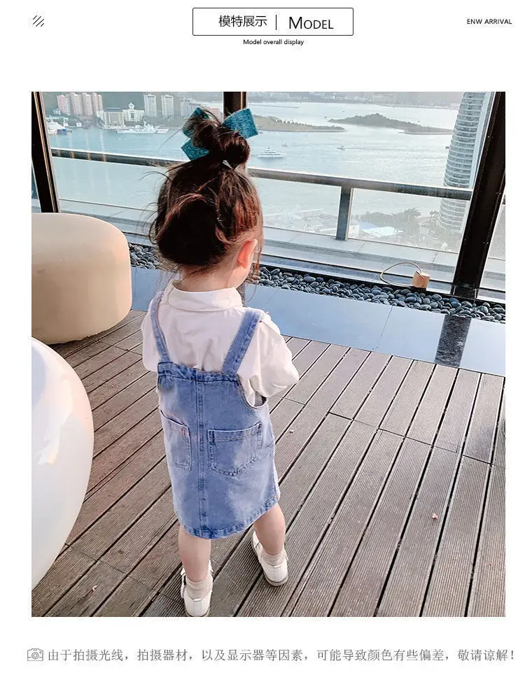 2-10Yrs Baby Girl Jean Suspender Dress Spring Autumn Summer Infant Toddler Child Cotton Denim Strap Skirt Outfit Baby Clothes