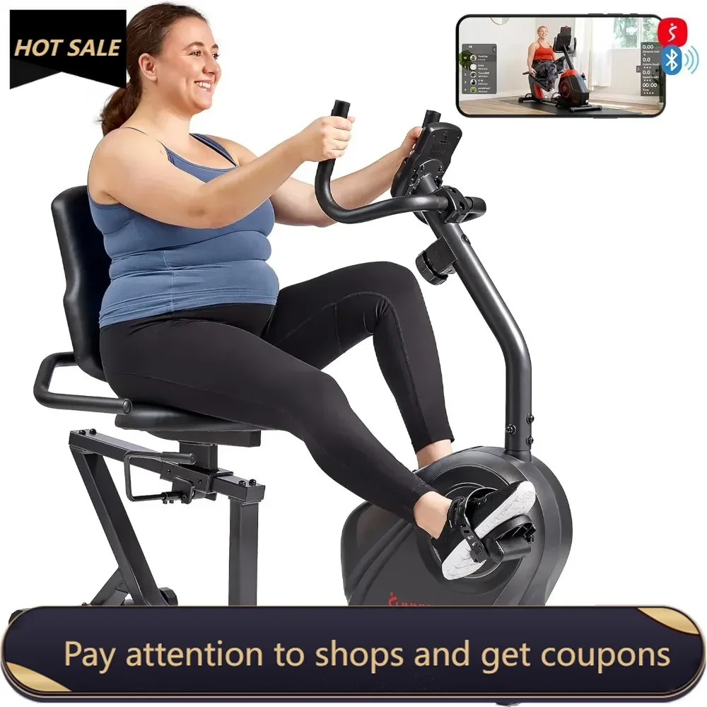 

Magnetic Recumbent Bike w/ 300LB Weight Capacity & Adjustable Wide Cushioned Seat, Home Exercise Machine for Adult/Seniors