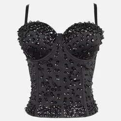 Fashion y2k Tank Top Women Shaper Blusa Stage Push Up Bra Ladies Crop Tops Sexy Halter Shirt Woman Clothes Bralette Corset Camis