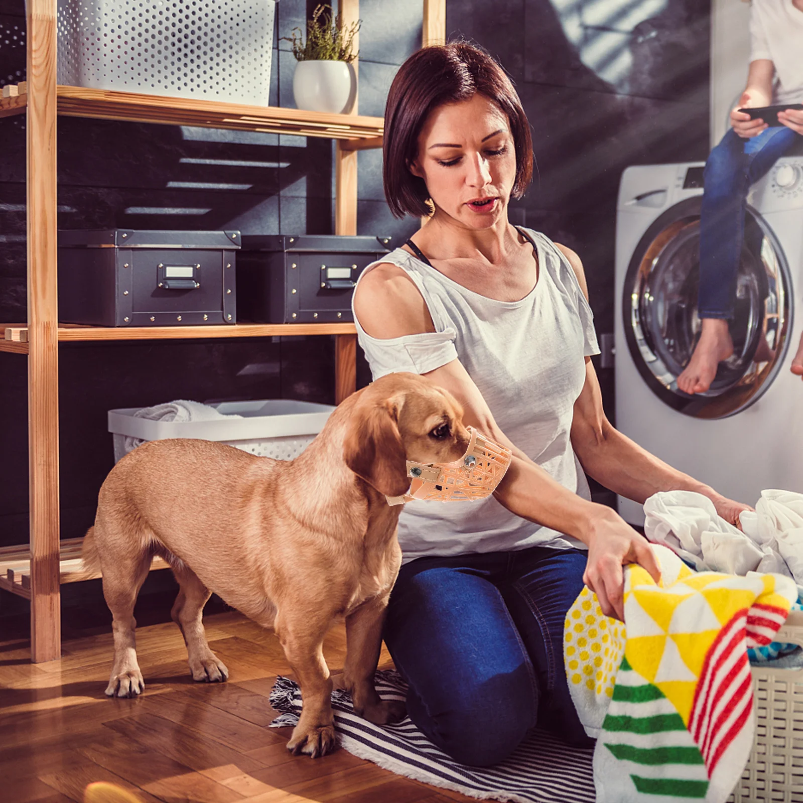 

Pet Dog Puppy Basket Type Plastic Muzzle Adjustable Anti-Biting Barking Control Training Size Xs Secure Fit Dog Muzzle