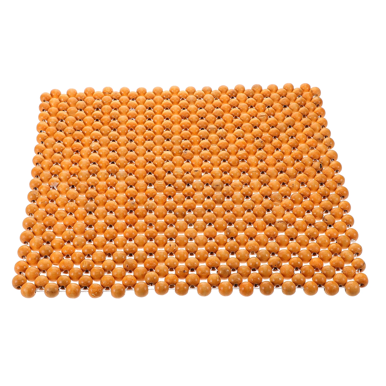 

Beaded Car Seat Cushion 44x44cm Beige Ventilated Wooden Beads Cooling Pad Summer Automotive Cover Comfort Anti Sweat Durability