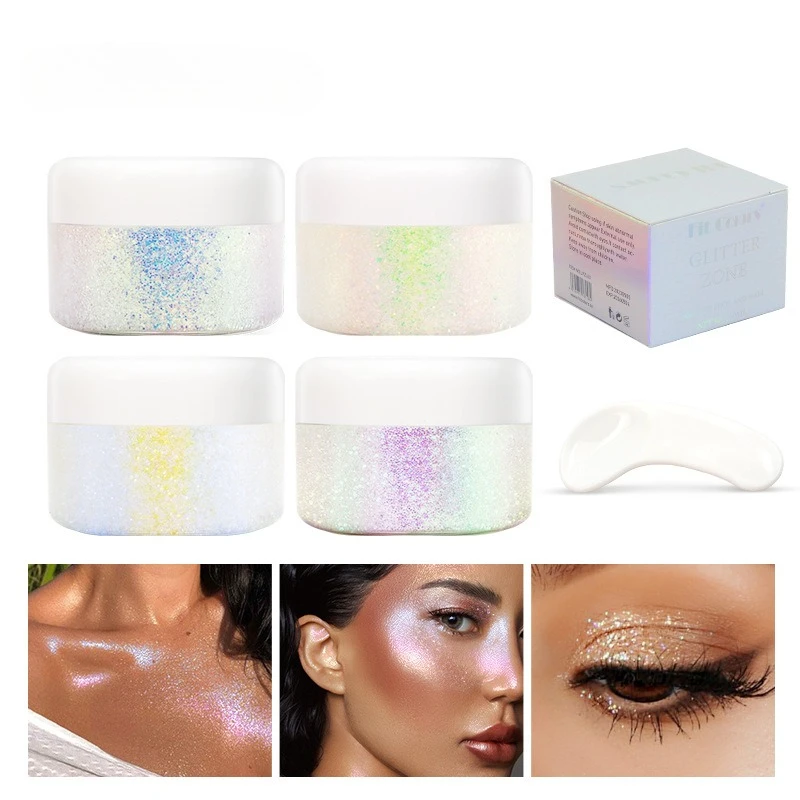 Resaltador camaleón de Gel con purpurina de galaxia, brillo multicromo para cara, cuerpo, fórmula a base de agua, maquillaje festivo para fiesta, sombra de ojos