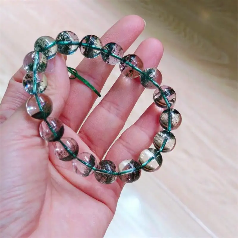 11MM Natural Green Garden Quartz Bracelet Healing Fengshui Stone Jewelry For Women Friend Holiday Gifts 1pcs