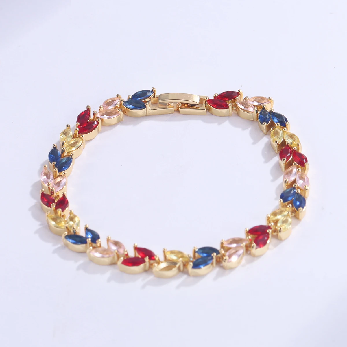 WEIMANJINGDIAN Brand Multi Rainbow Colors Cubic Zirconia CZ Crystal Tennis Bracelets for Women