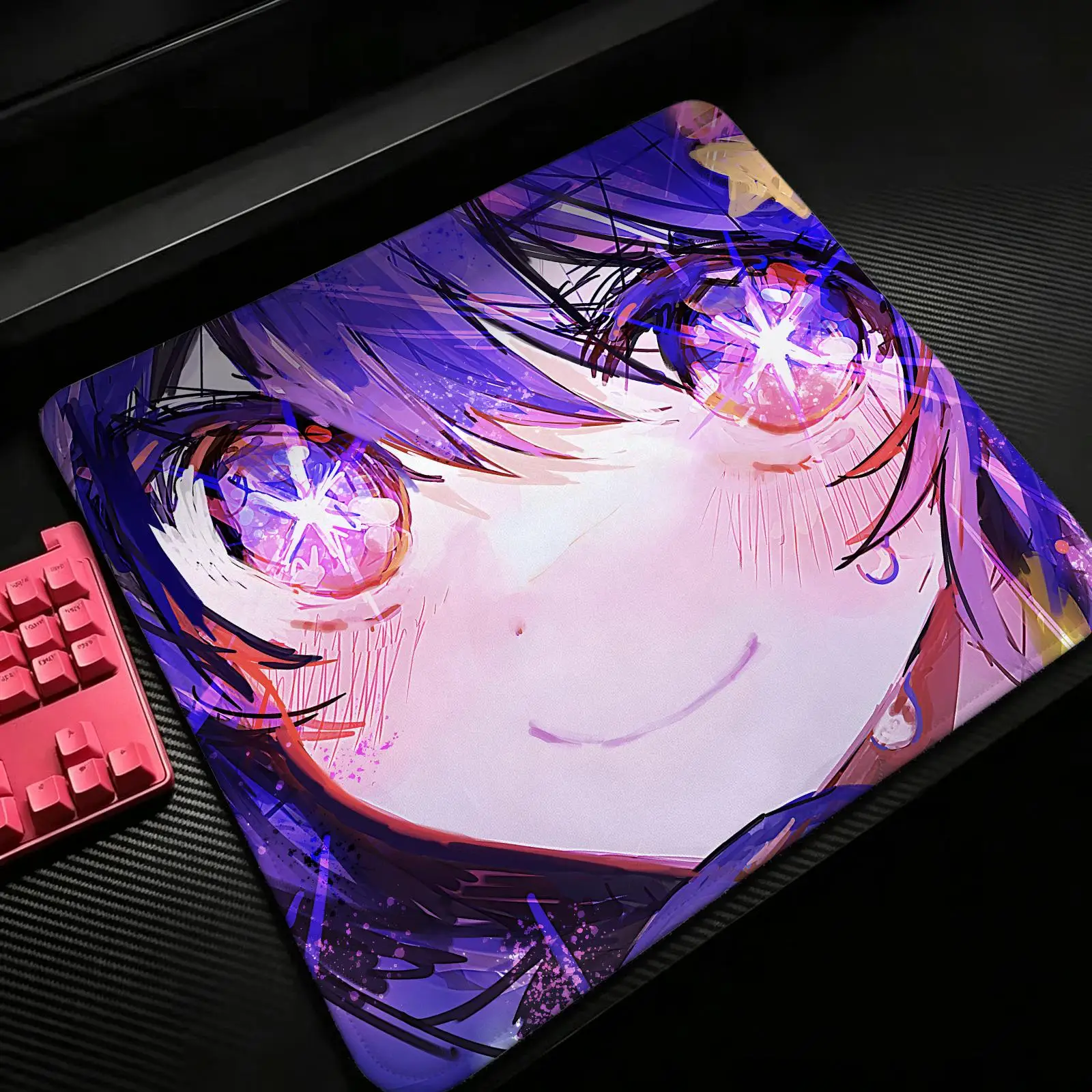 Compact S/M/L Gaming Mat,Reinforced Stitched Edge,anime Oshi no Ko Portable Non‑Slip Pad for Laptop Office & E‑Sports Game Play