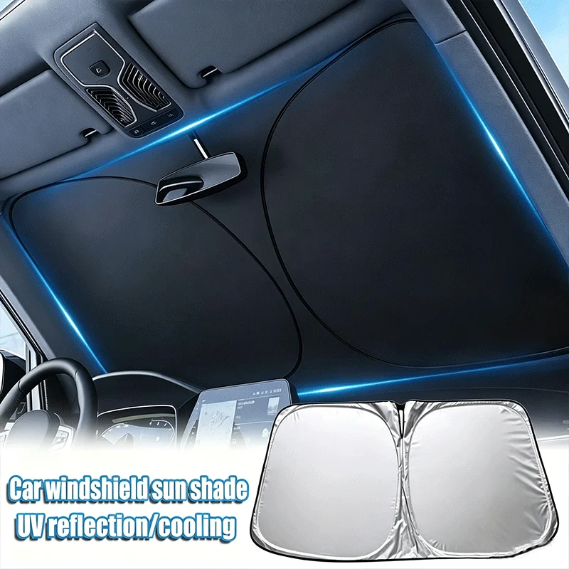 Protetor Solar para Para-brisa de Carro, Cobertura Dobrável com Proteção UV para Interior do Carro, Acessórios para Carro