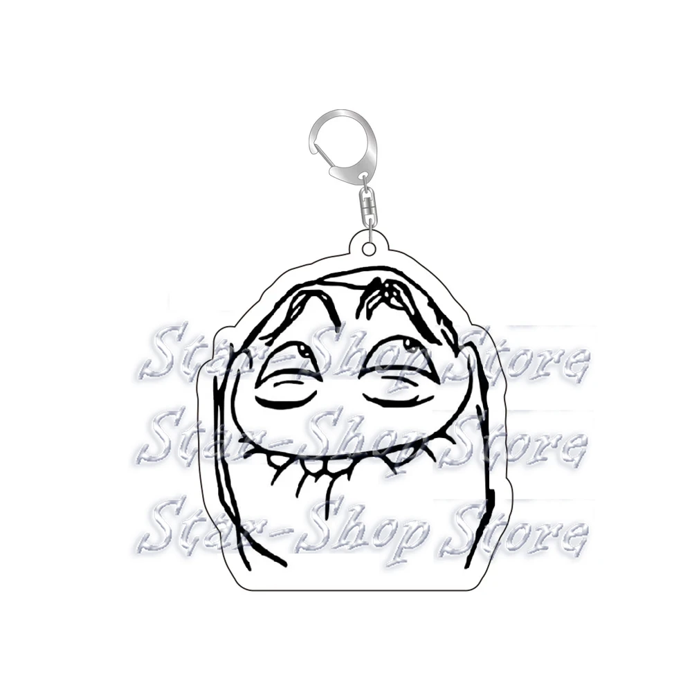 Funny Troll Face Keychain for Accessories Bag No Me Gusta Rage Face Forever Alone Pendant Key Chain Ring Keyring Jewelry Gifts