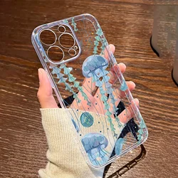 INS Jellyfish Pattern Phone Case For Samsung A16 A06 A55 A35 A25 A15 A05 A54 A34 A24 A14 A04 A13 A53 A33 Clear TPU Back Cover