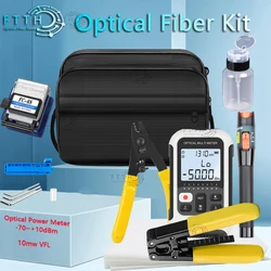 FTTH Fiber Optic Tool Kit with Fiber Optic Power Meter and 10mW Visual Fault Locator FC-6S/SKL-6C Fiber Cleaver FTTH tool