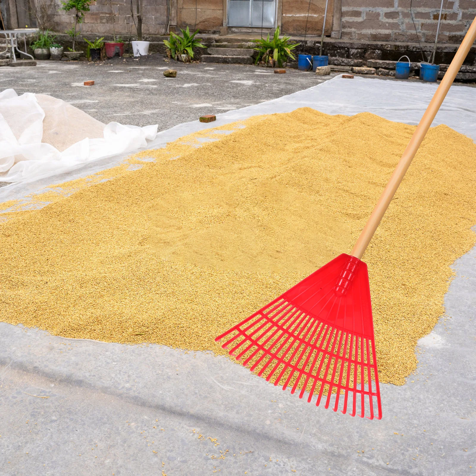 

Plastic Leaf Rake For Lawns Heavy Duty Garden Rake Lightweight Yard Tool For Fallen Leaves Grass Debris Pine Needles