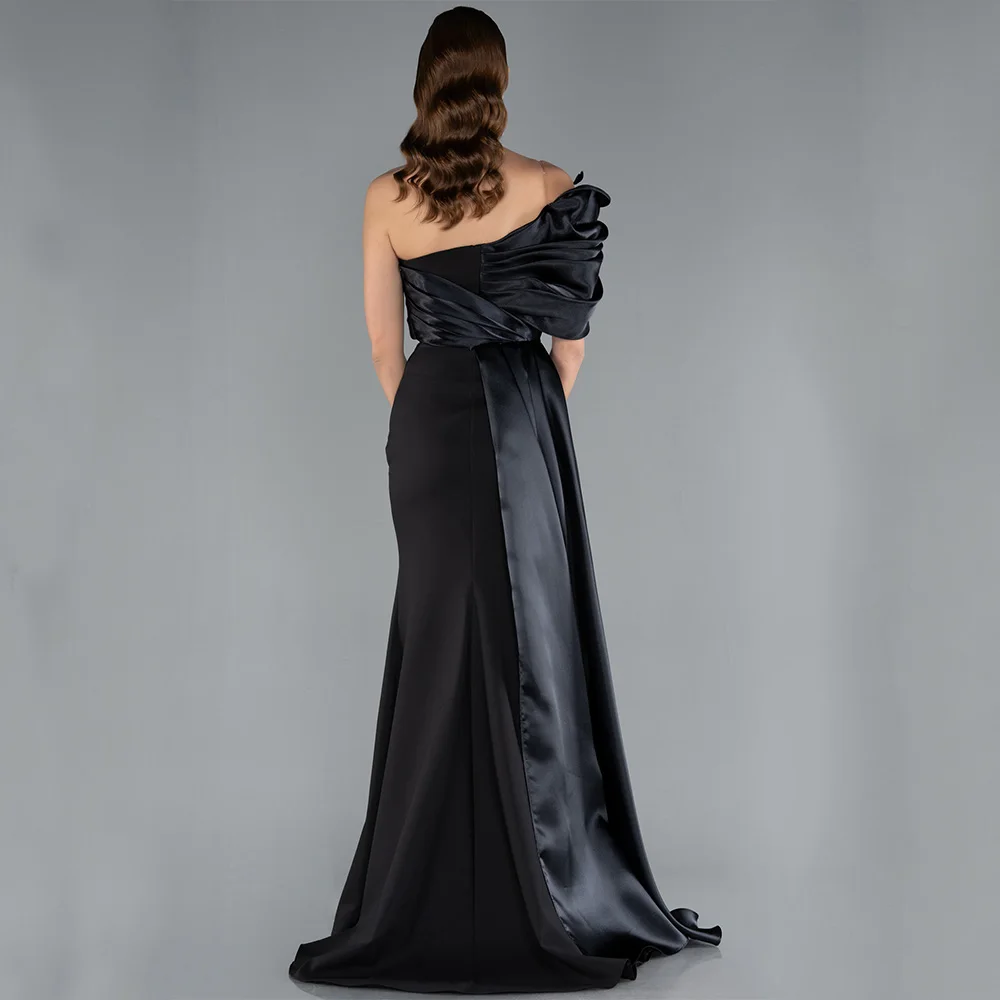 فستان سهرة كلاسيكي عالي الجودة من Dream Jersey بطول الأرض بكتف واحد للحفلات الراقصة على شكل زهرة فيستدوس دي فييستا مخصص