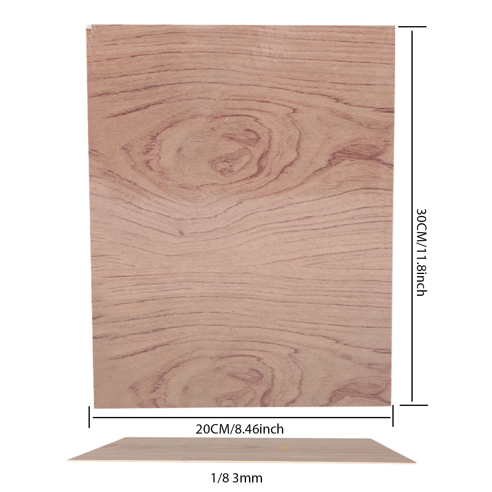 4 Stück brasilianisches Rosenholz-Sperrholz 1/8" 11,8''x8,46'' unbehandeltes Holz für Bastelarbeiten, Lasergravur, umweltfreundliches Material – Detail 2