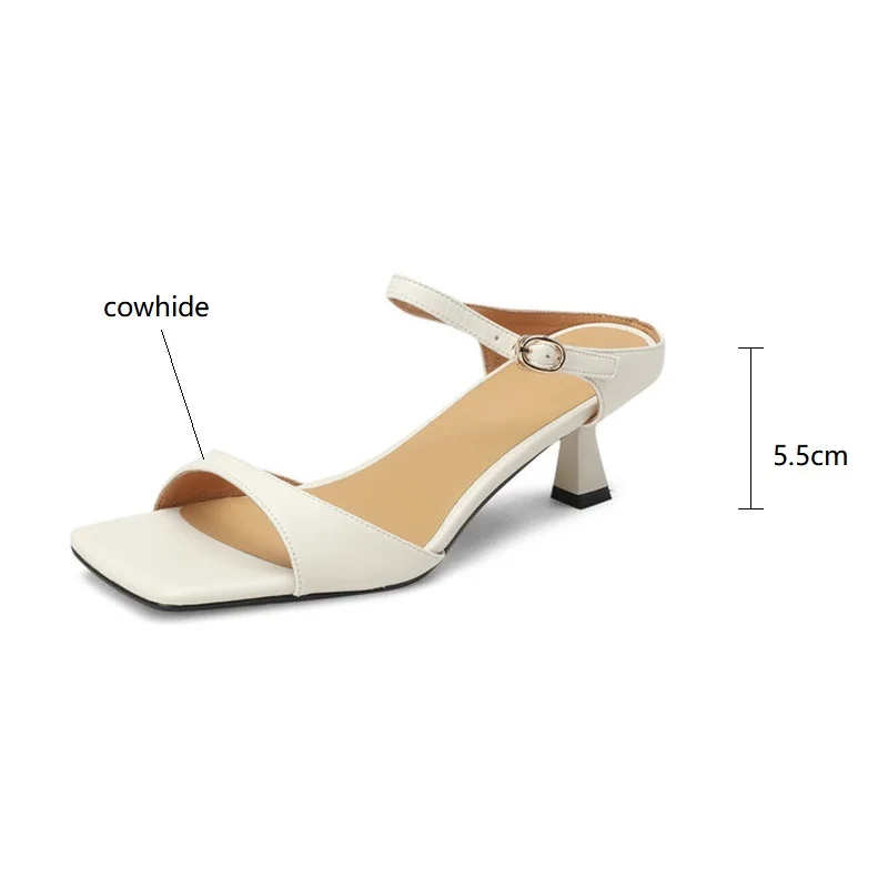 2023 Summer Sandals Women Shoes Mules Shoes for Women Square Toe Slippers French Simple Buckle Sandal Open Toe Slippers Women