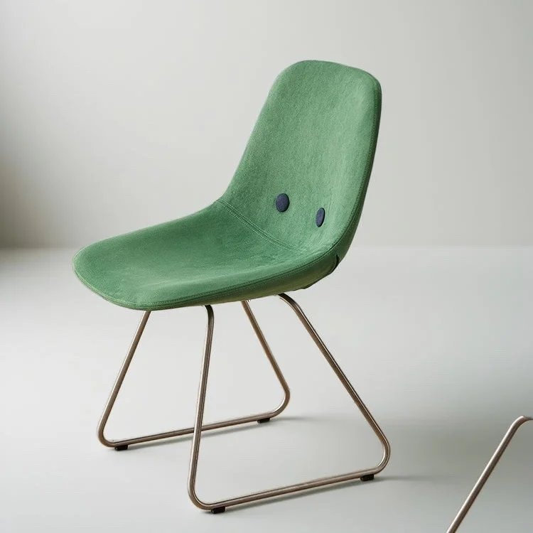 

Antique Iron Soft Coffee Shop Chair Home Velvet Dining Chair Creative Bedroom Simple Backrest Chair