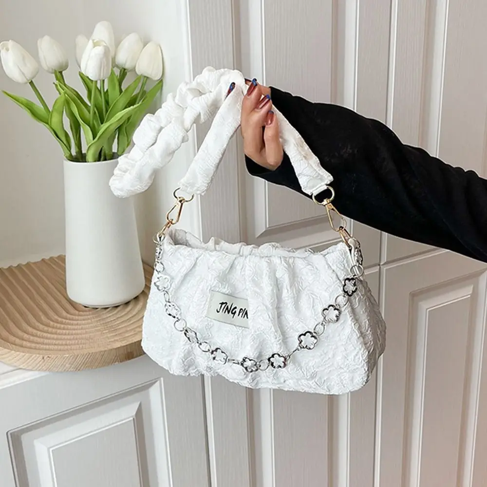 Sac à Main Plissé en Toile pour Femme et Fille, Fourre-Tout de Grande Capacité, observateur et Décontracté, Sous les Bras