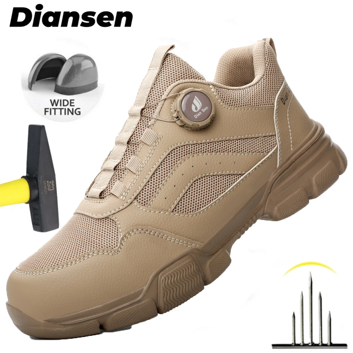 Lightweight Breathable Sneaker Construction Wear-Resistant Work Boots Men Safety Work Shoes Anti Smash Anti-Stab Safety Shoe