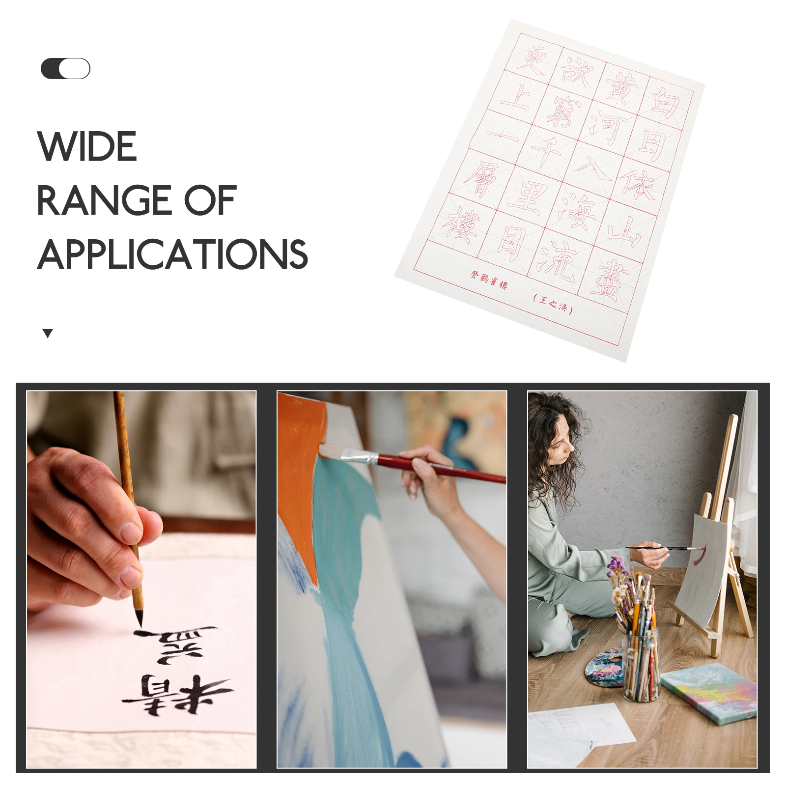 

30 Sheets Chinese Calligraphy Paper Practice Writing Copy Sheets Rice Material Ink Holding Portable Tracing Paint Brushes