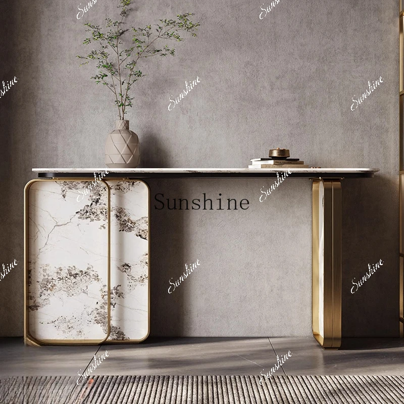 Modern light luxury entrance table simple living room corridor entrance hall high-end entry against the wall art slateP