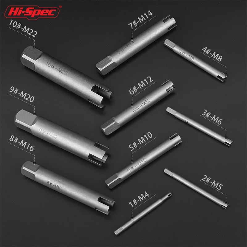 10pcs Screw Tap Extractor Guide Set Easy Out Broken Wire Screw Remover Tools Screw Extractor Wrench Set Drill Bit