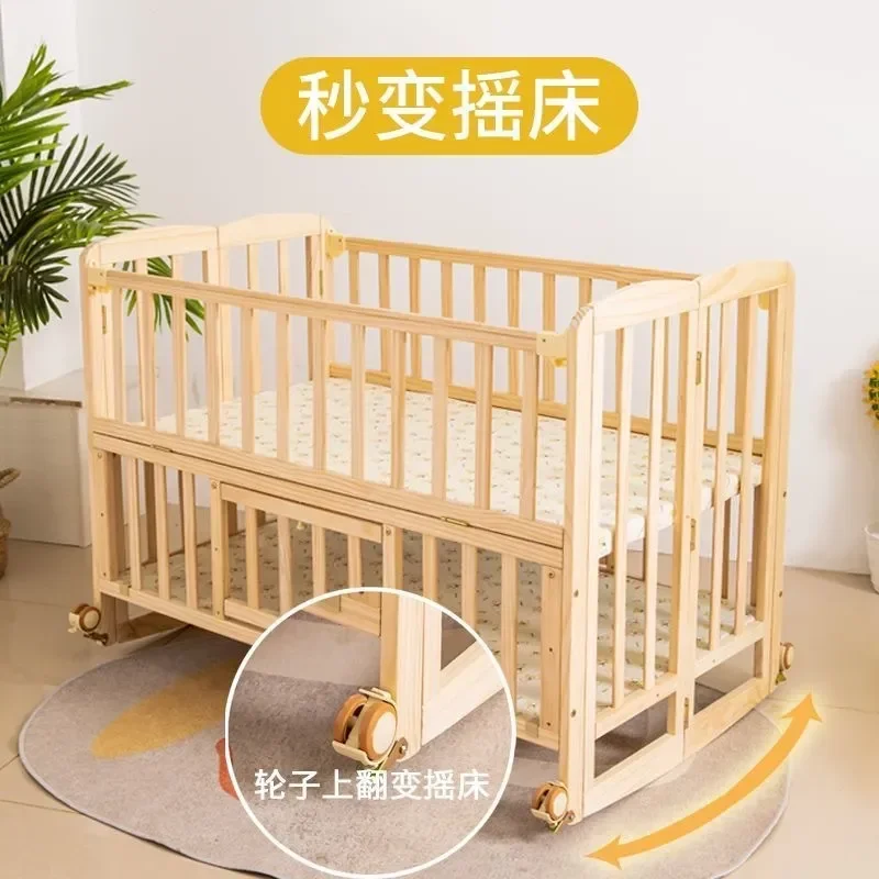 Installation Free Solid Wood Bed No Paint Foldable Pure Cotton Removable Washable Bed Skirt Anti Collision Bumper Guard