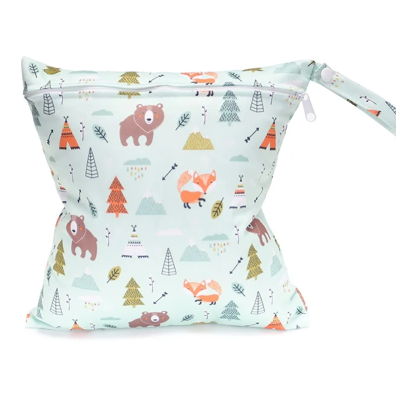 Sacs à couches imperméables à motifs d'animaux, 13 modèles imprimés, jolies pochettes à fermeture éclair unique, meilleure vente