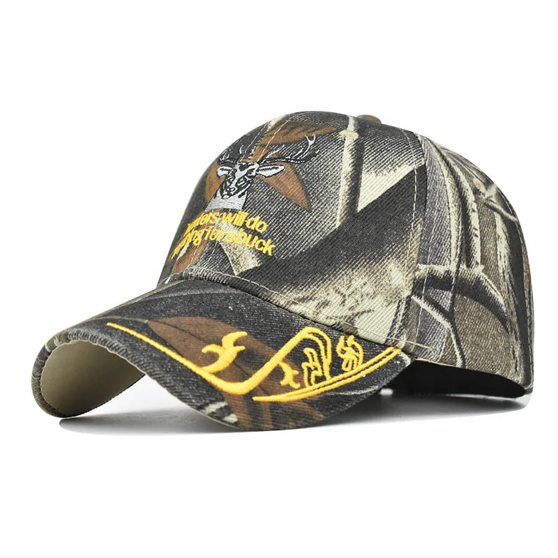 

New Large Embroidered Camouflage Deer Trucker Cap Trendy D Embroidery Animal Baseball Cap