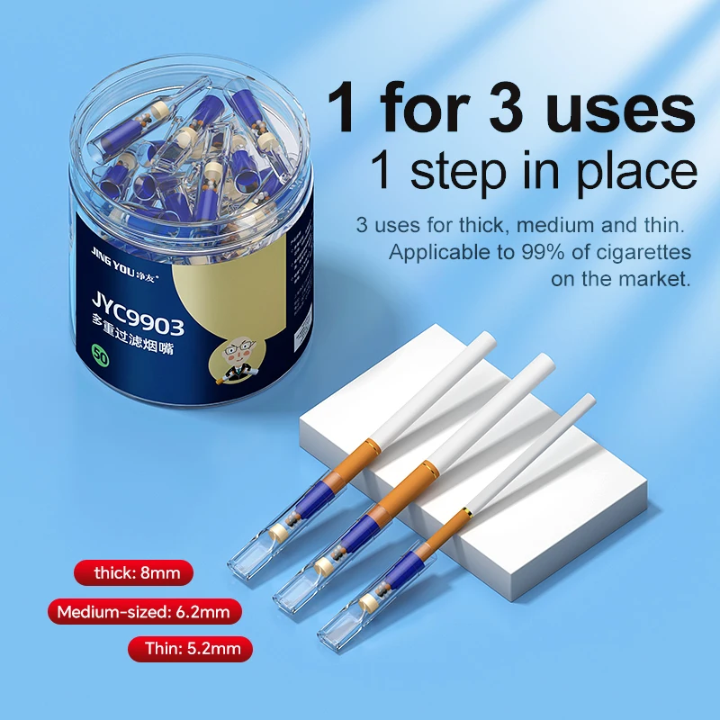 JOYO 80pcs/set Disposable Cigarette Holder Mouthpiece Specialized for Thin Cigarettes Tobacco Tar Filtration Cleaning Holder