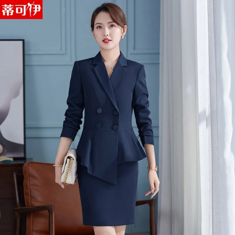 1903 Business Suit Formal Wear Spring and Autumn Suit Temperament Hotel Front Stage Work Wear Clothes Workwear Graceful and Fash