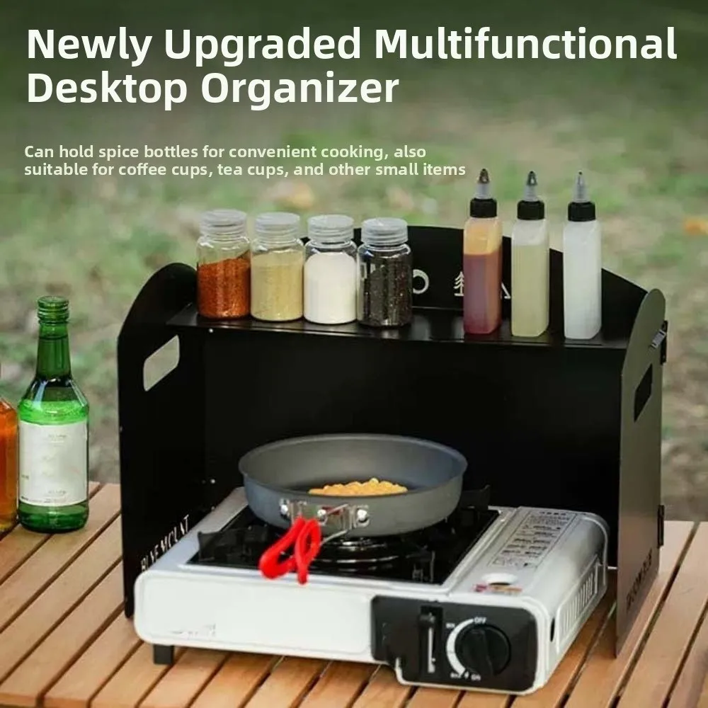 

Tea Stove Windproof Stove Wind Shield Compact Large Cookware Windshield Tri-fold Solid Color Cooker Wind Protection Picnic