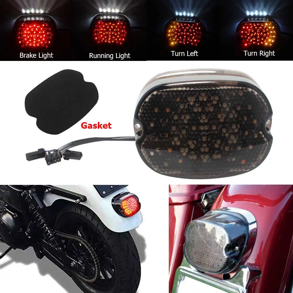 All-in-One LED Tail Light Brake Turn Signal Lamps For Harley Touring Road Glide Dyna Softail Fat Boy Sportster XL883 1999-2023