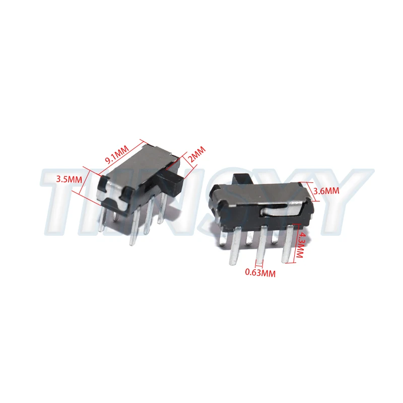 10pcs MSK-22D18 MINI Slide Switch 2P2T DPDT DIP 6Pin Side Slide Mini Toggle Switches Micro Slide Switches Black