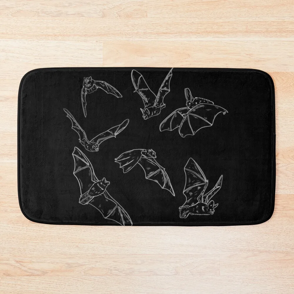 

Flying Bats Bath Mat Bathroom Absorbent Quick Dry Non Slip Carpet Mat