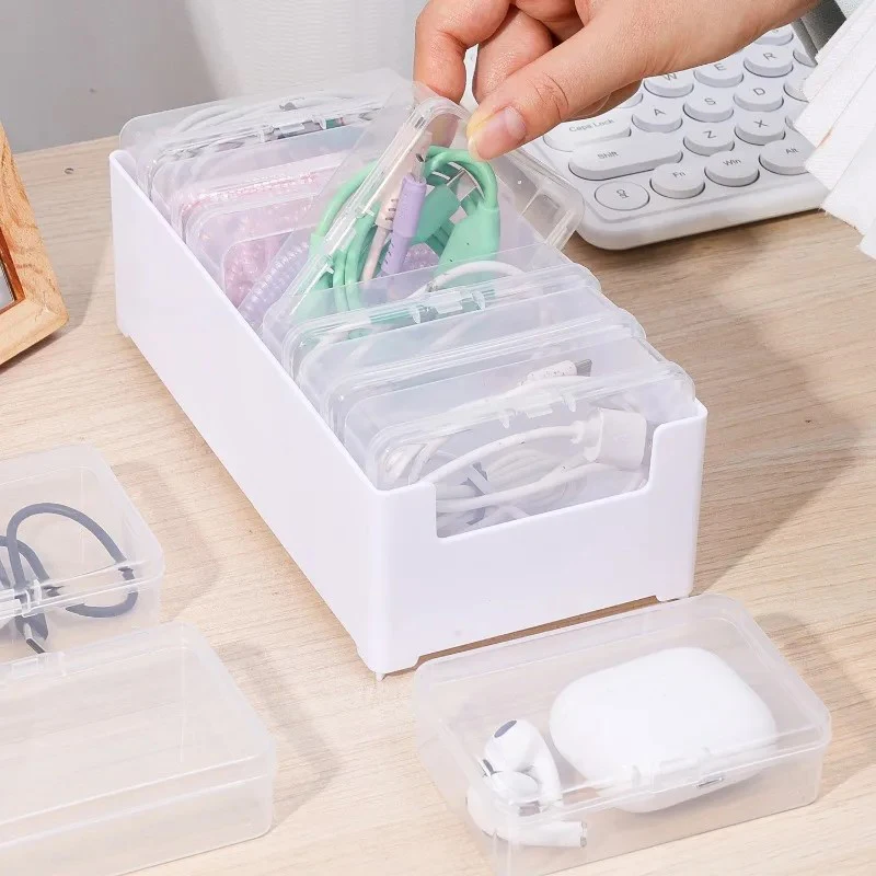 7 In 1 Clear Data Cable Storage Data Cable Storage Box Power Charging Cable Cable Storage Case Management For Accessories Kit