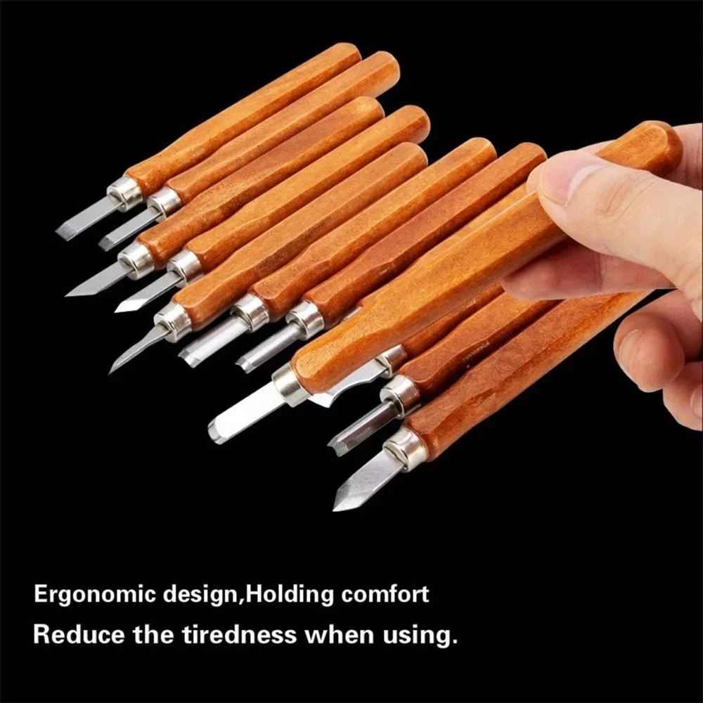 STONEGO ไม้แกะสลักชุดมีด - เหล็กคาร์บอนงานไม้เครื่องมือสําหรับผู้เริ่มต้น, DIY Hand Craft ประติมากรรม, OPP/ผ้าใบกระเป๋า
