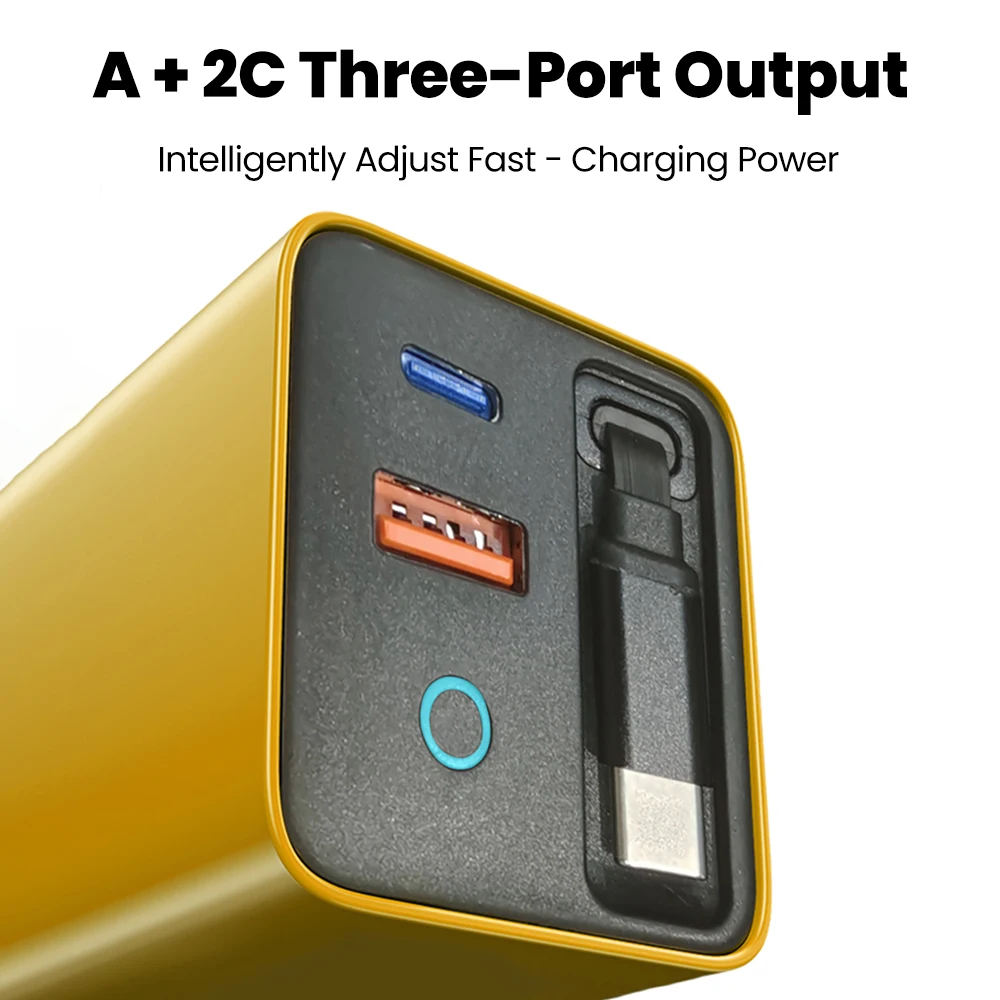 شاحن USB C سريع الشحن 80 وات مع كابل مغناطيسي قابل للسحب، محول شاحن هاتف سريع الشحن لهاتف آيفون 16 15 وسامسونج