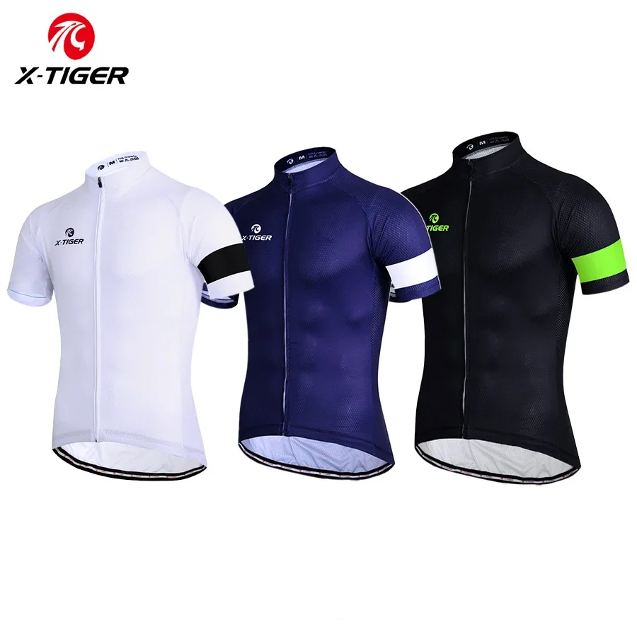 X-TIGER Cycling Jersey MTB Men Bicycle Clothing Bike Clothes Maillot UPF40+ 100% Polyester Short Sleeve Sports Cycling Ciclismo