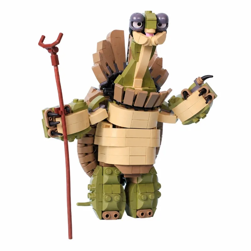 621PCS MOC Cartoon Moving Kung Fues Pandaes Master Oogway Model DIY Creative Ideas Assembly Building Block Birthday Gift Display