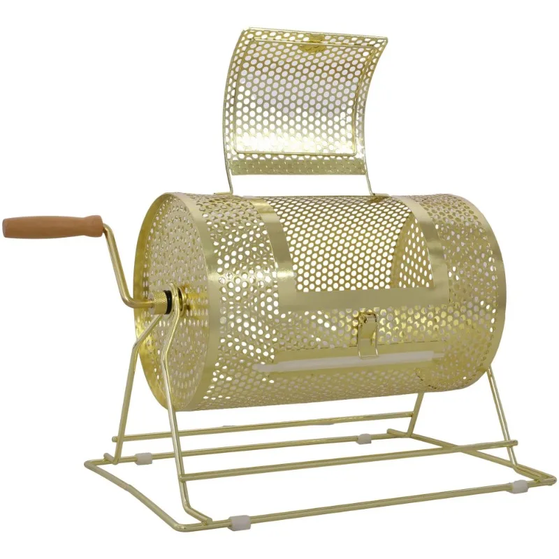 Copper plated lottery turntable Wooden turntable 12 x 8 inch lottery machine for party supplies with 100 ping pong balls