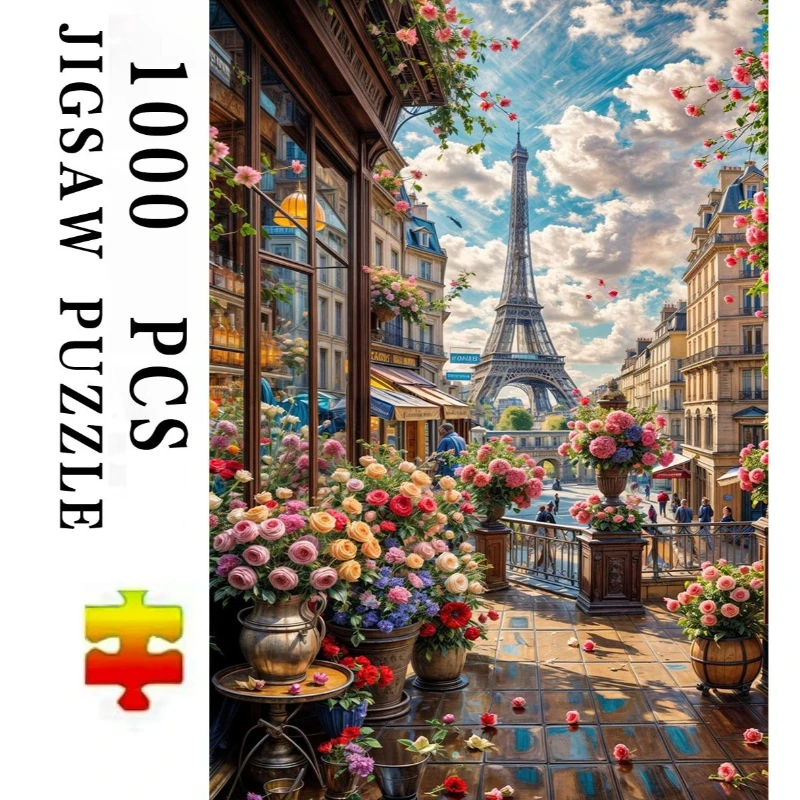 Eiffel Tower Paris Jigsaw Puzzle 500/1000/1200/2000PCS DIY Craft Hobby Relaxing Game Home Decor Gift