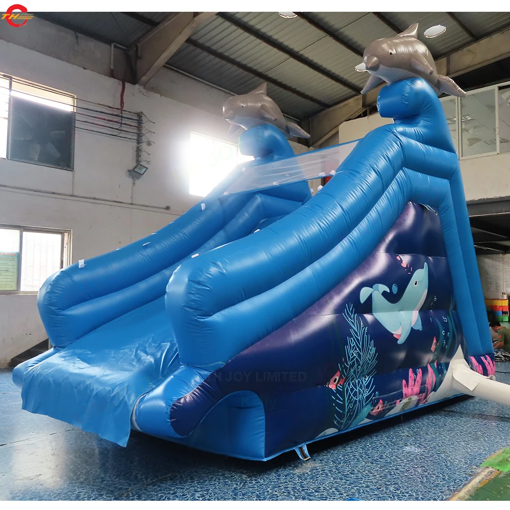 Free Shipping Commercial Dolphin Inflatable Water Slide for Swimming Pool