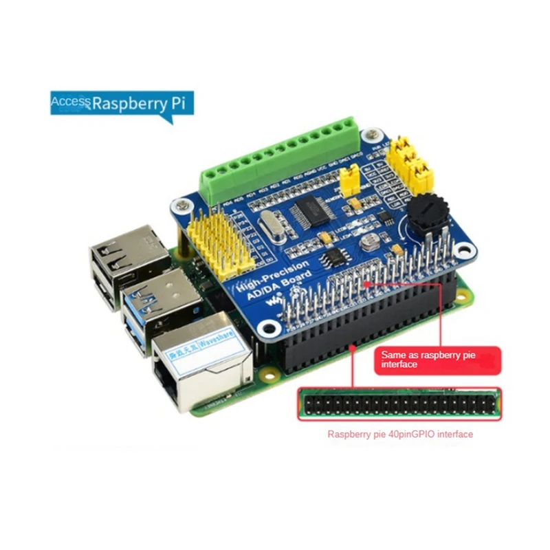 Precyzyjna tablica AD/Da dla Raspberry Pi moduł cyfrowy kompatybilna z modułem NANO 4B/3B +/JETSON