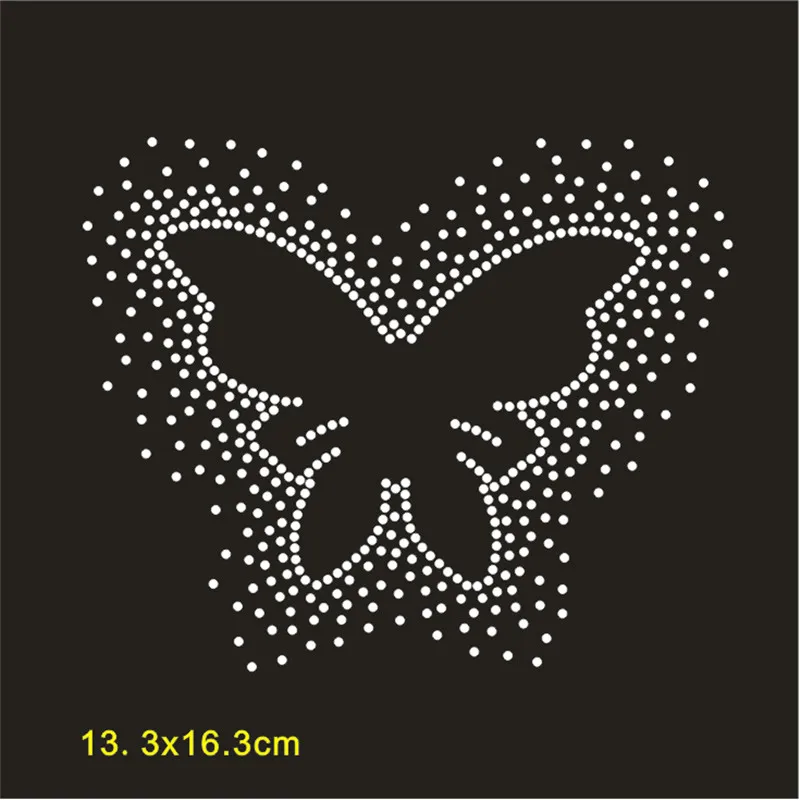 

Butterfly Patch Rhinestone Motif T-Shirt Sticker Custom Crystal Applique Heat Transfer Stickers Diy Steentjes Decorations