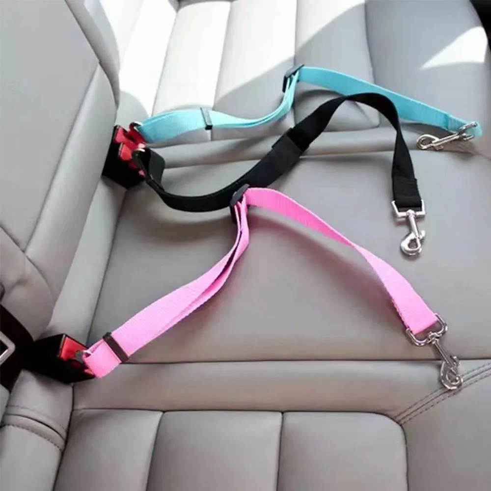 

Adjustable Pet Cat Dog Car Seat Belt Pet Seat Vehicle Dog Harness Lead Clip Safety Lever Traction Dog Collars Dogs Accessoires