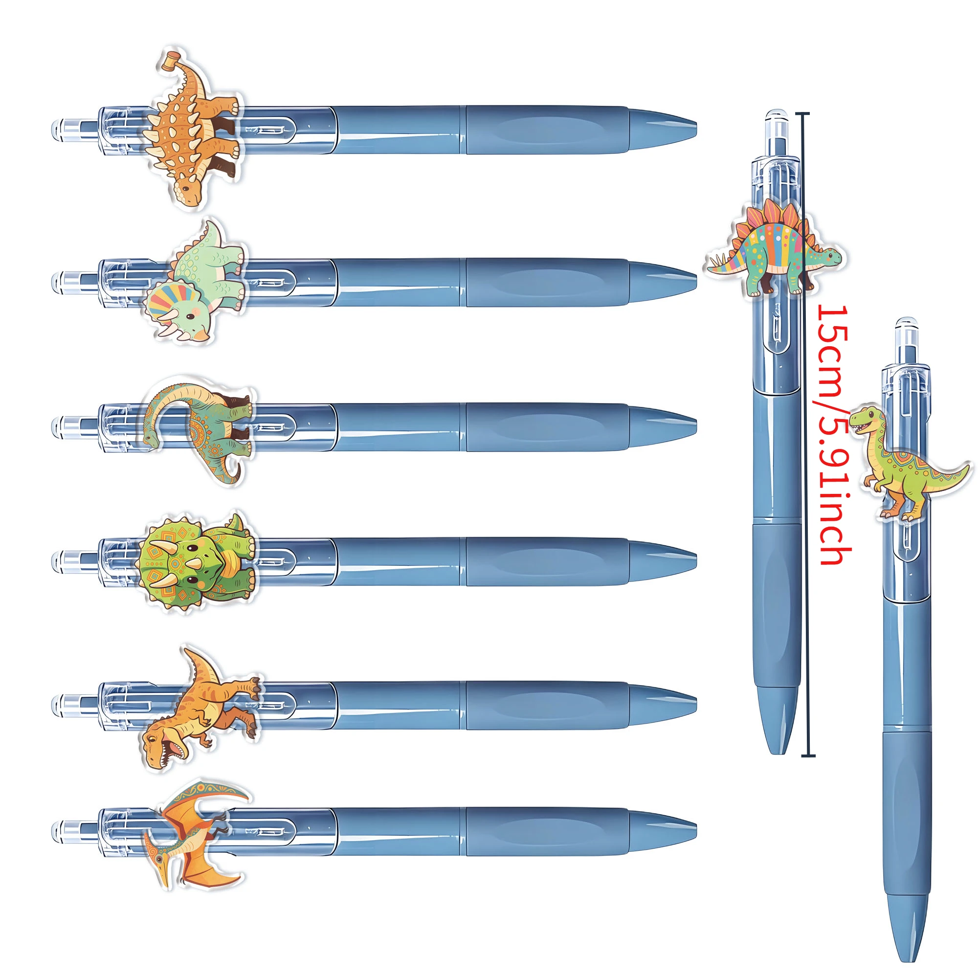10pcs Jurassic Dinosaur Theme Press Ballpoint Pen Daily Office Open Season Student Writing Gift Pen