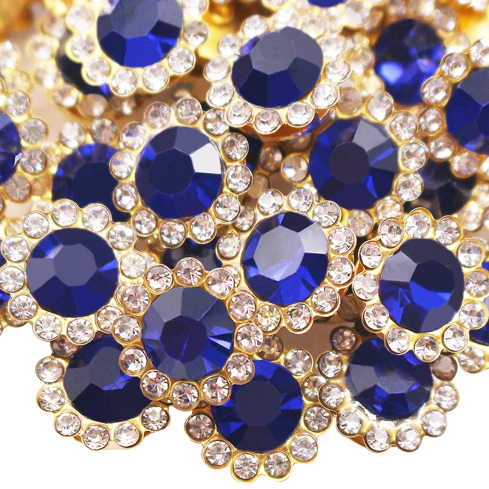 8mm-12mm Sonnenblumen Nähen Klaue Strass Kristalle Glas Perlen Knöpfe Steine Nähen Auf Strass für Kleidung Nähen zubehör – Detail 7