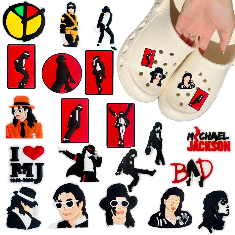 New 20-100pcs Cartoon Popular Singer Series PVC Shoe Charms Accessories DIY Detachable Fashion Shoe Decorations Buckle Gifts