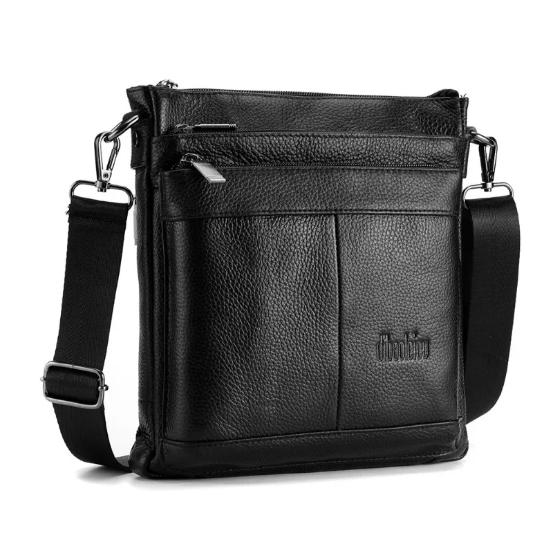New Men's Casual Genuine Leather Crossbody Bag Large Capacity Shoulder Handbag