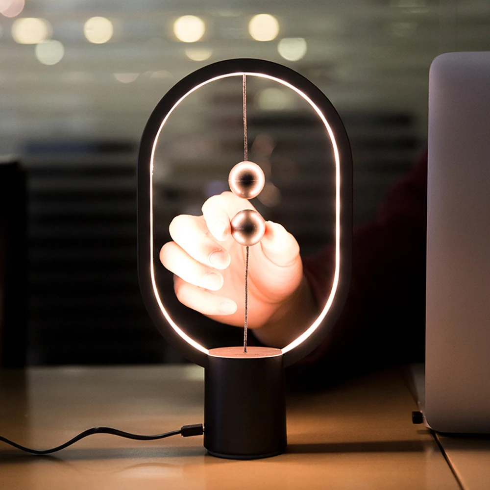 Imagem -05 - Mini Lâmpada de Equilíbrio Magnético Levitação Flutuante Bola Usb Cabeceira Presente Aniversário para Crianças Fantasia Led Night Light Room Decor Novidade